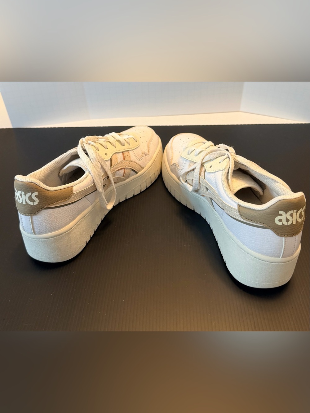 Asics Off-White & Beige Platform Sneakers - Picture 4 of 8